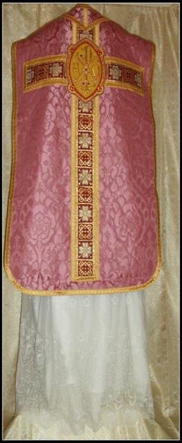 Advent Rose Roman Vestments in British Fabric